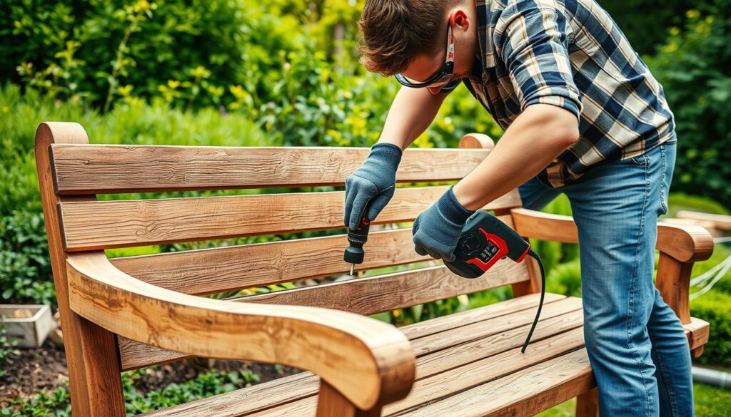 Sicherheit beim Gartenbank Selbstbau