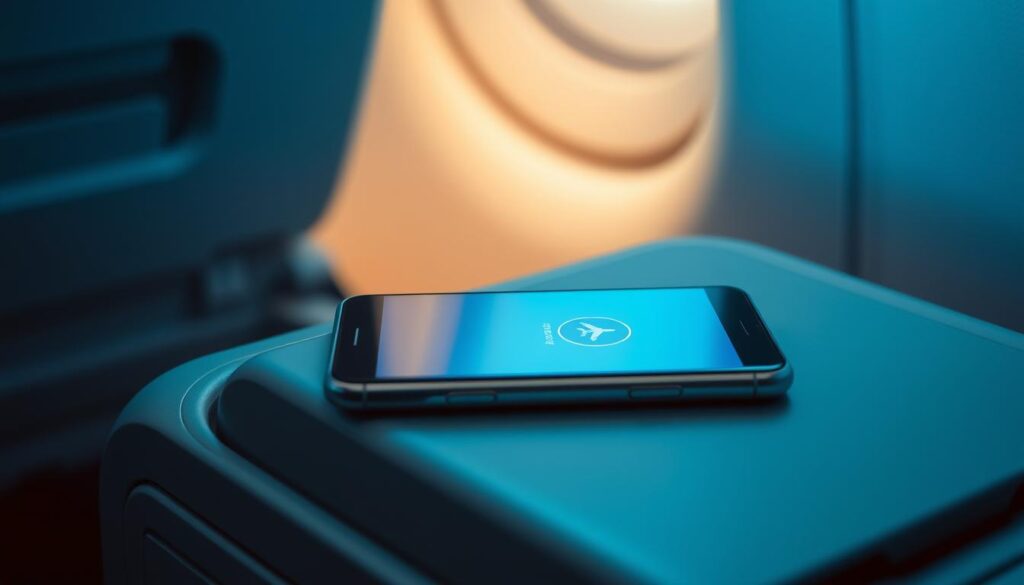Smartphone im Flugzeug Flugmodus
